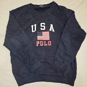 Polo by Ralph Lauren Navy USA Flag Crewneck Sweater